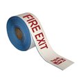 Superior Mark Floor Marking Message Tape, 4in x 100Ft , FIRE EXIT KEEP CLEAR IN-40-977